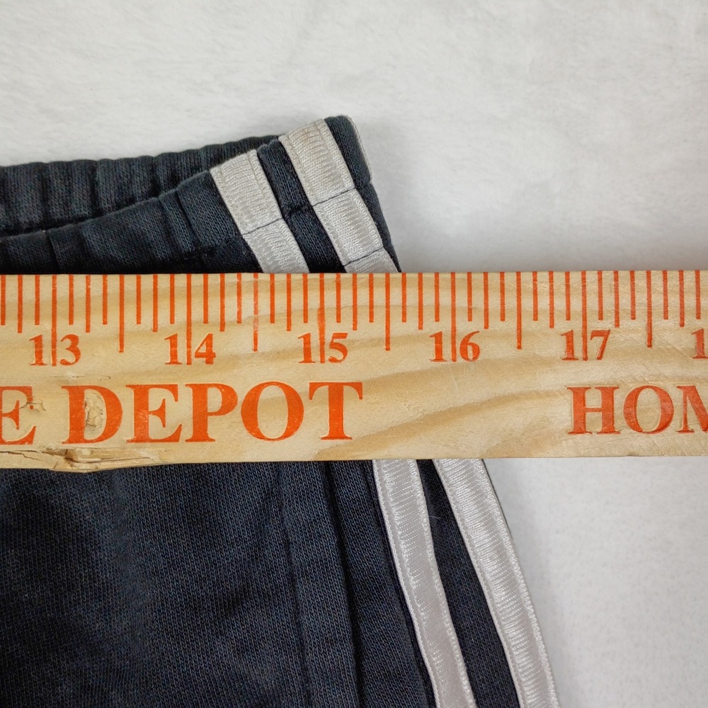 Adidas Boys XL 18/20‎ Black 3-Stripe Fleece Jogger Track Pants White Logo - Picture 6 of 6